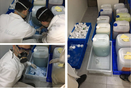 危废治理 警钟长鸣——晓明公司GLP尝试室发展危险拔除物泄漏变乱应急演练活动